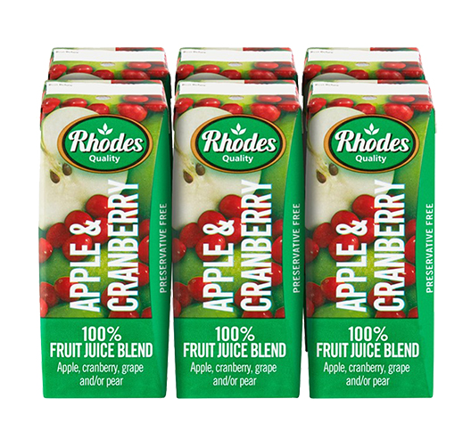 RHODES APPLE & CRANBERRY FRUIT JUICE Econo Foods