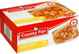 COUNTY FAIR CRUMBED CATERING CHICKEN CHEESY BITES